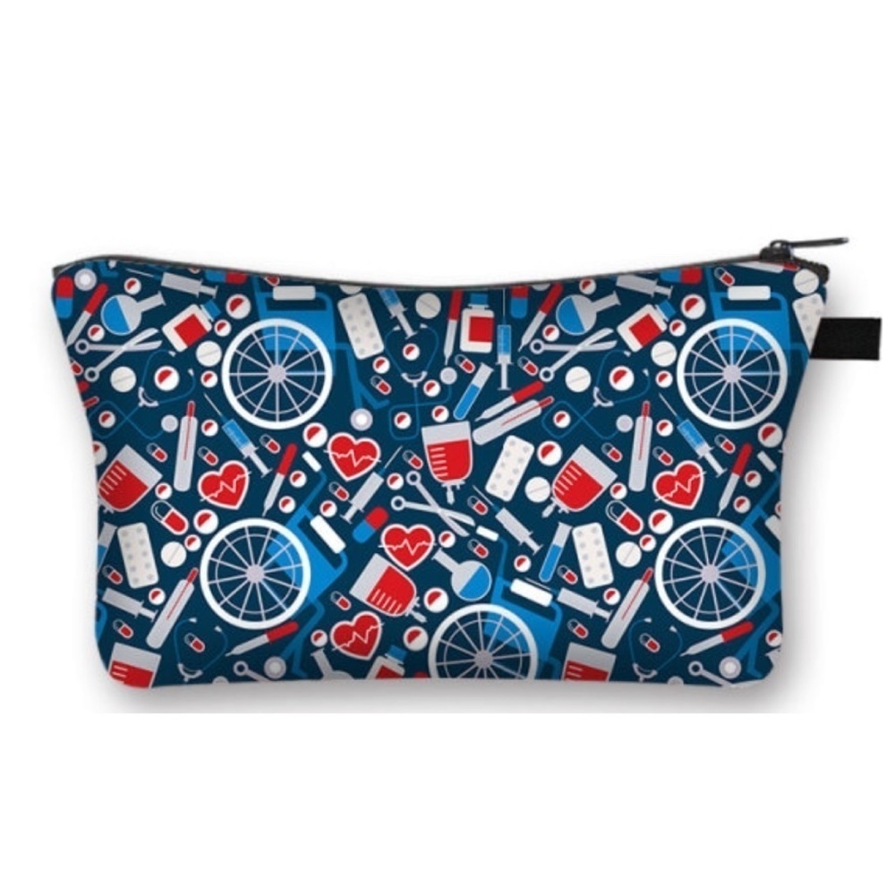 Blue Red Healthcare Cosmetic Bag